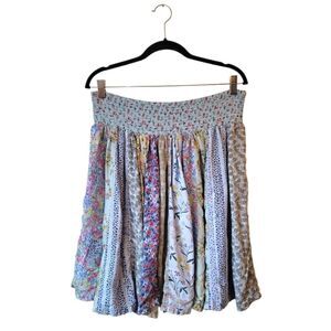Blue Sky Women's Blue Floral Patchwork Skirt Size 2X